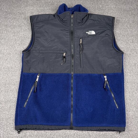 Vintage The North Face Vest Mens‎ Large Blue Polartec Zip Fleece Gorp Ski Y2K - Picture 1 of 7